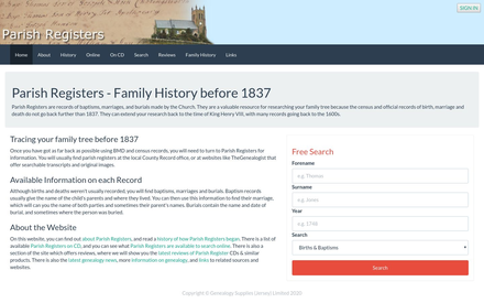 Parish Registers site