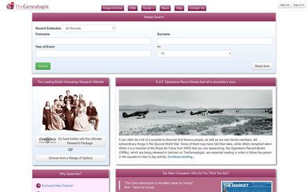 The Genealogist site